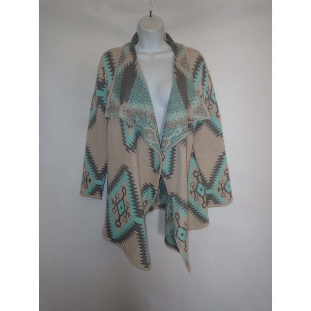 Renee C‎ Womens Sz S Aztec Tribal Southwest Oversized Wool Mohair Knit Cardigan